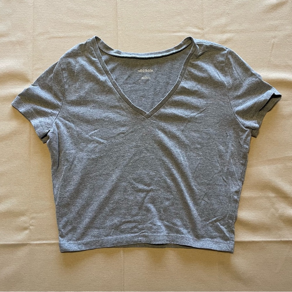 Women’s Gray Crop Top T-shirt - Size L